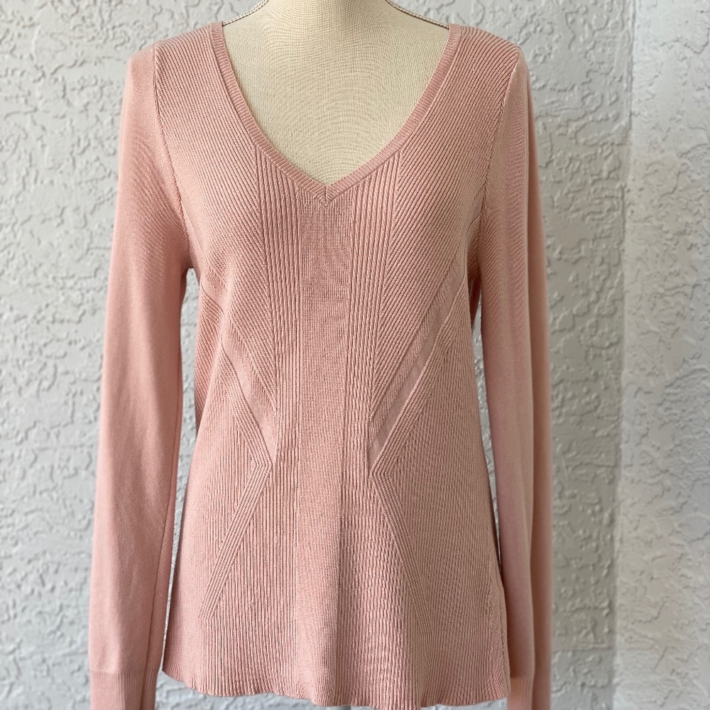 White House Black Market v-neck pink sweater